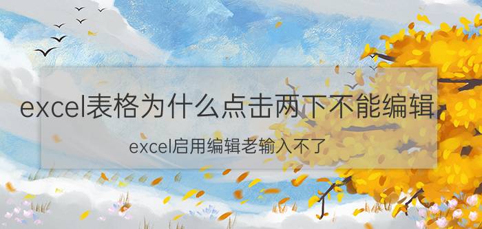 excel表格为什么点击两下不能编辑 excel启用编辑老输入不了？